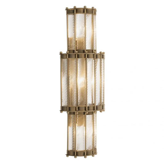 Aplica de perete din Metal Alama si Sticla Transparent H65xL22.5cm Tiziano XL Eichholtz