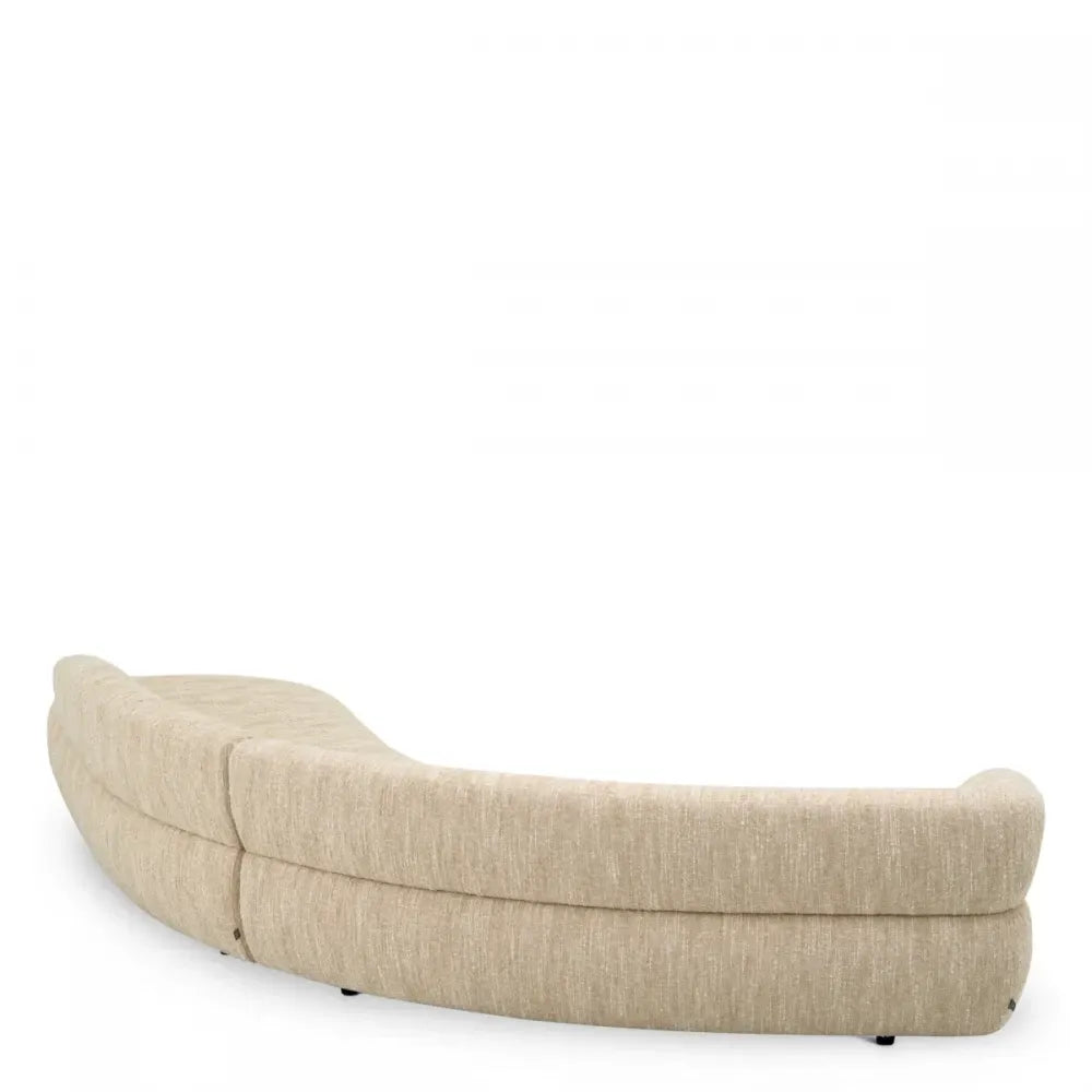 Canapea fixa tapitata cu Stofa Boucle sonata Crem L360cm Cordova Eichholtz