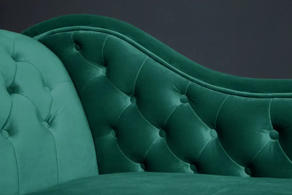 Sezlong tapitat cu Catifea Verde L170cm Chesterfield