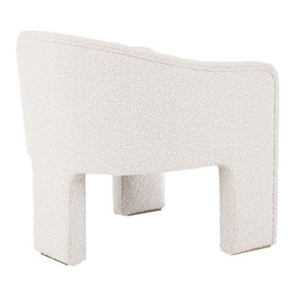 Fotoliu Pebbles Eichholtz tapitat cu Stofa Boucle Crem cu baza din Otel inoxidabil Auriu H69xL66xA67cm
