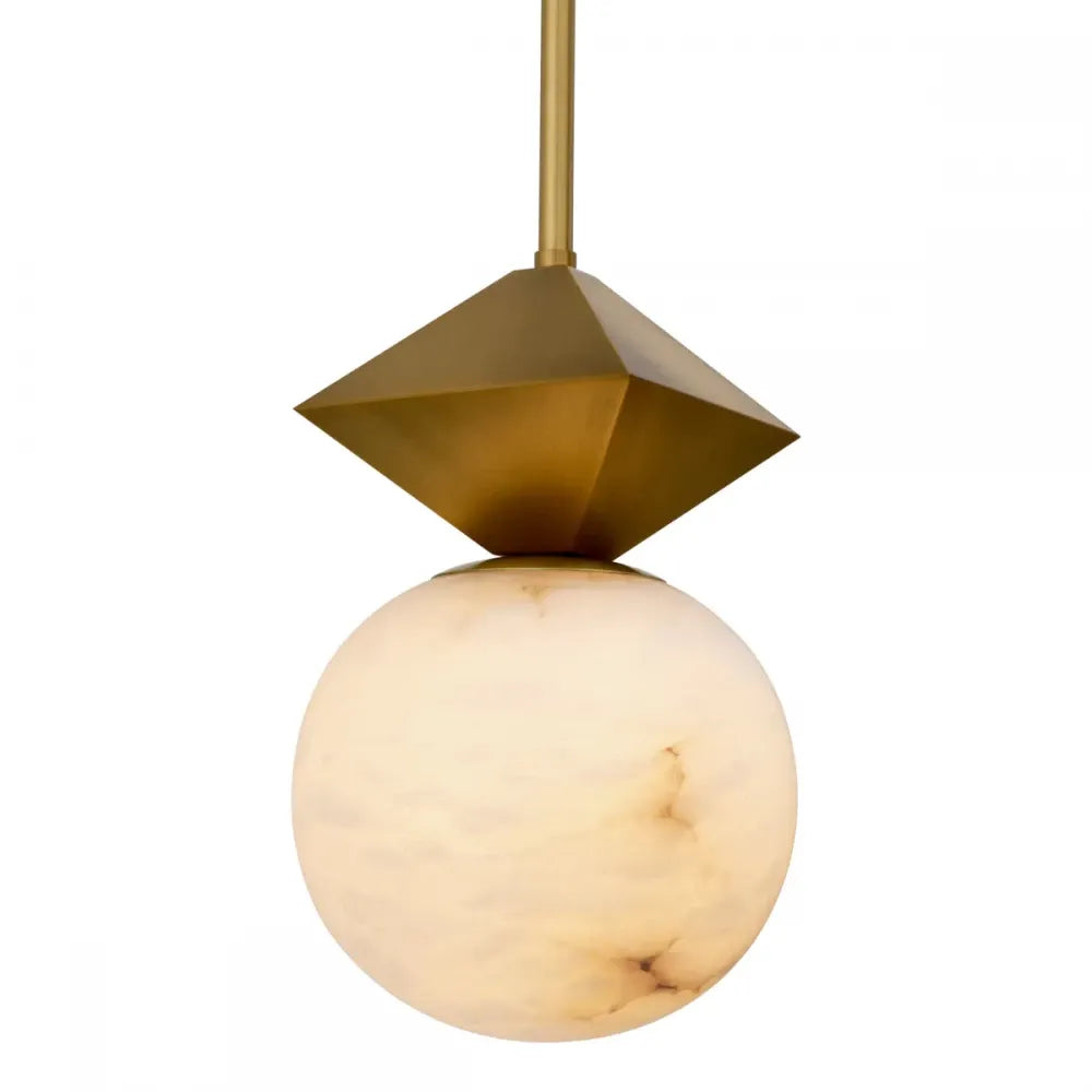 Pendul din Metal Alama si Alabastru Alb H107xD43cm Elko Eichholtz