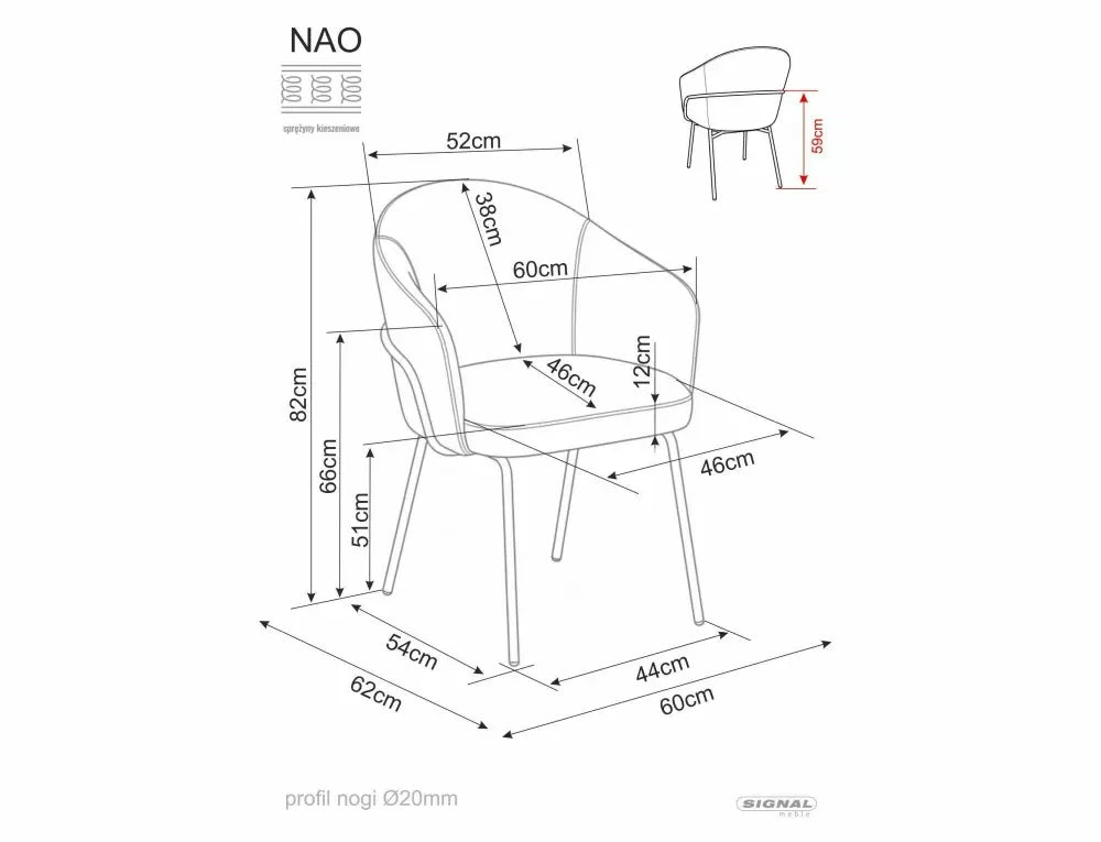 Set 2 Scaune din Stofa Bej inchis si Metal Negru H82xL60xA62cm Nao