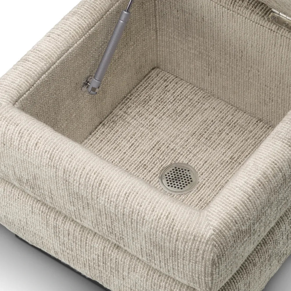 Taburet cu spatiu depozitare tapitat cu Stofa Bej L46xA46xH48.5cm Valmont Eichholtz