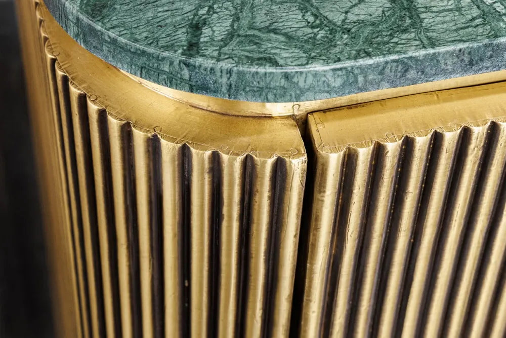 Comoda din Marmura Verde si Lemn de mango placat cu metal Alama L160xH79cm VENEZIANO