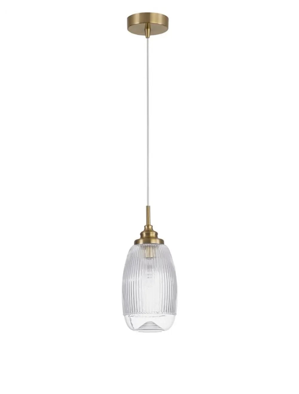 Pendul structura din Metal Auriu si abajur din Sticla Transparent H120xL13cm IP20 MOND