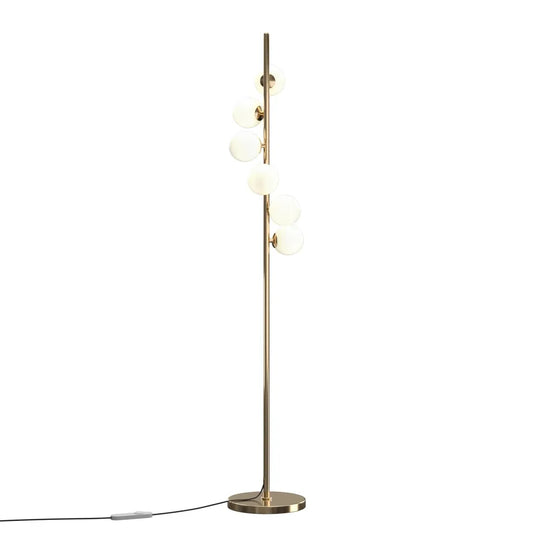 Lampa de podea din Metal Auriu si Sticla Alb H150xD25cm Dallas