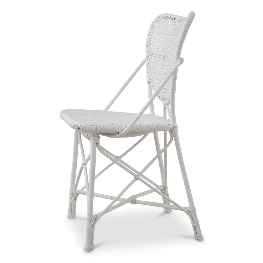 Scaun din Ratan Alb L44xA52xH86cm Colony Eichholtz