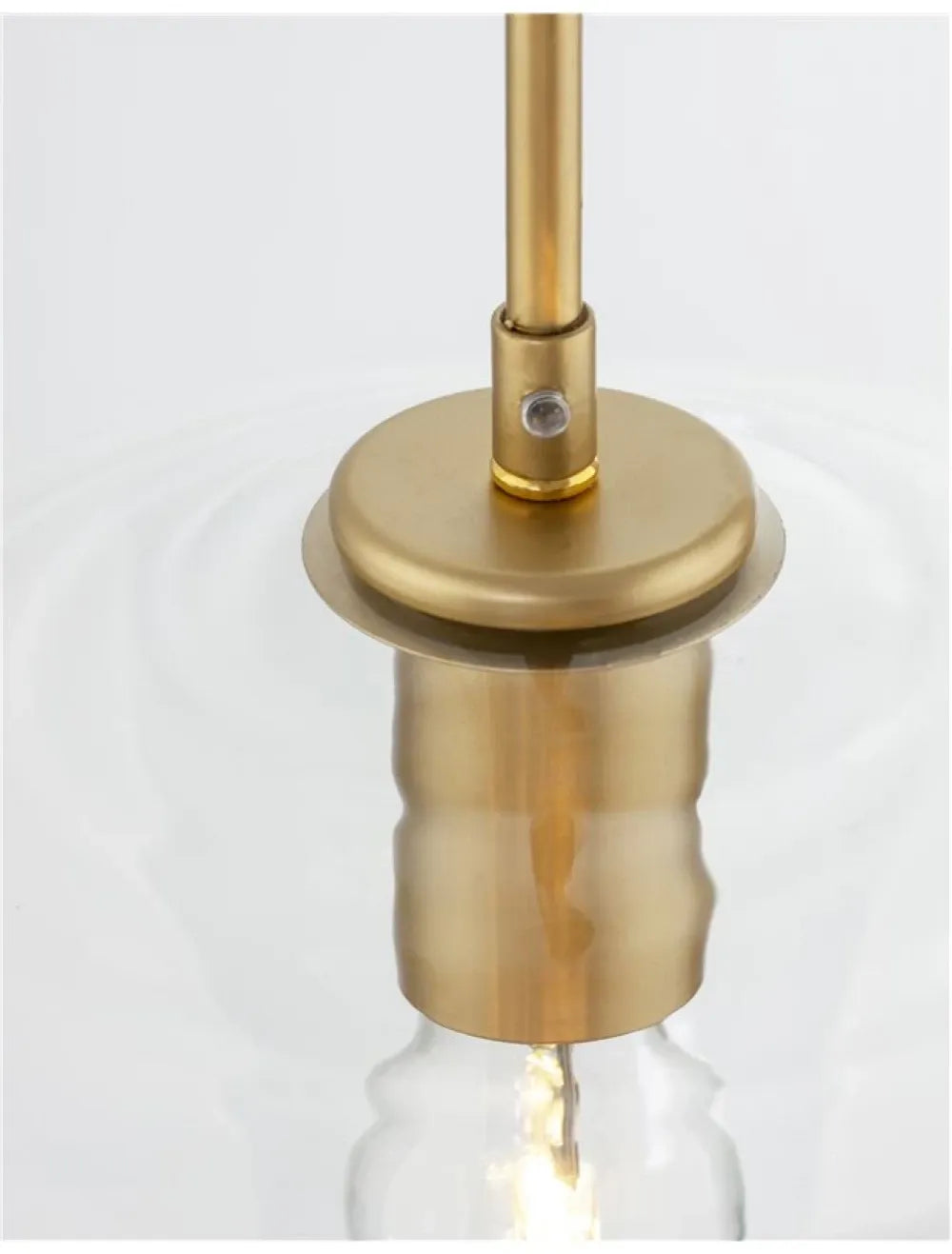 Pendul structura din Metal Auriu si abajur din Sticla Transparent H124xL30cm IP20 PRISMA