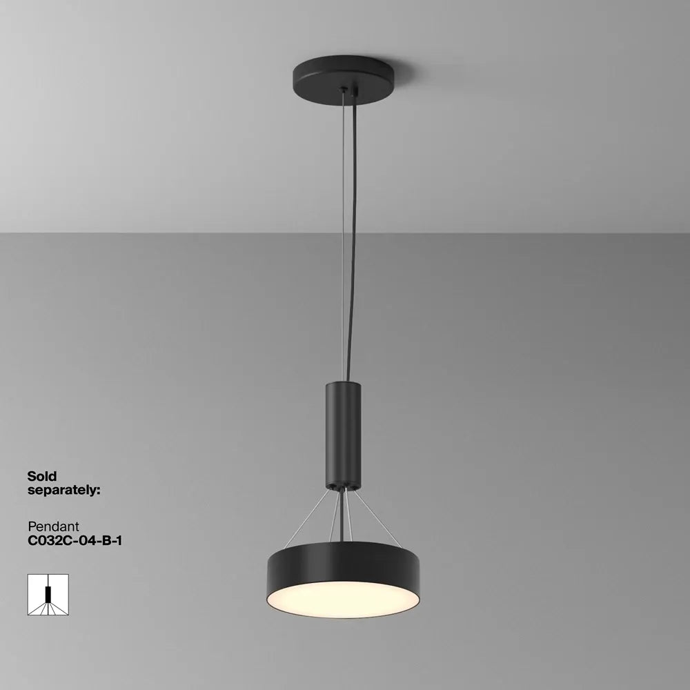 Plafoniera din Aluminiu Negru H6xD22cm Zon