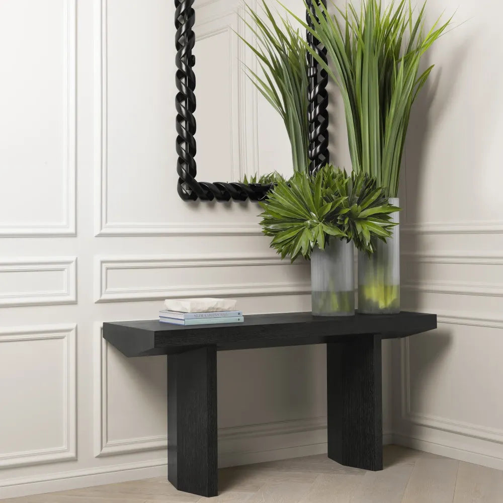 Oglinda cu rama din Lemn/Metal Negru L93xH141cm Casone Eichholtz