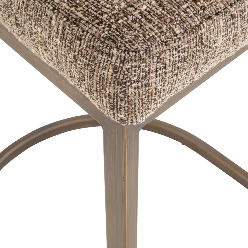 Set 2 scaune de bar din Stofa Maro si Metal Alama L48xH103cm Bolton Richmond interiors