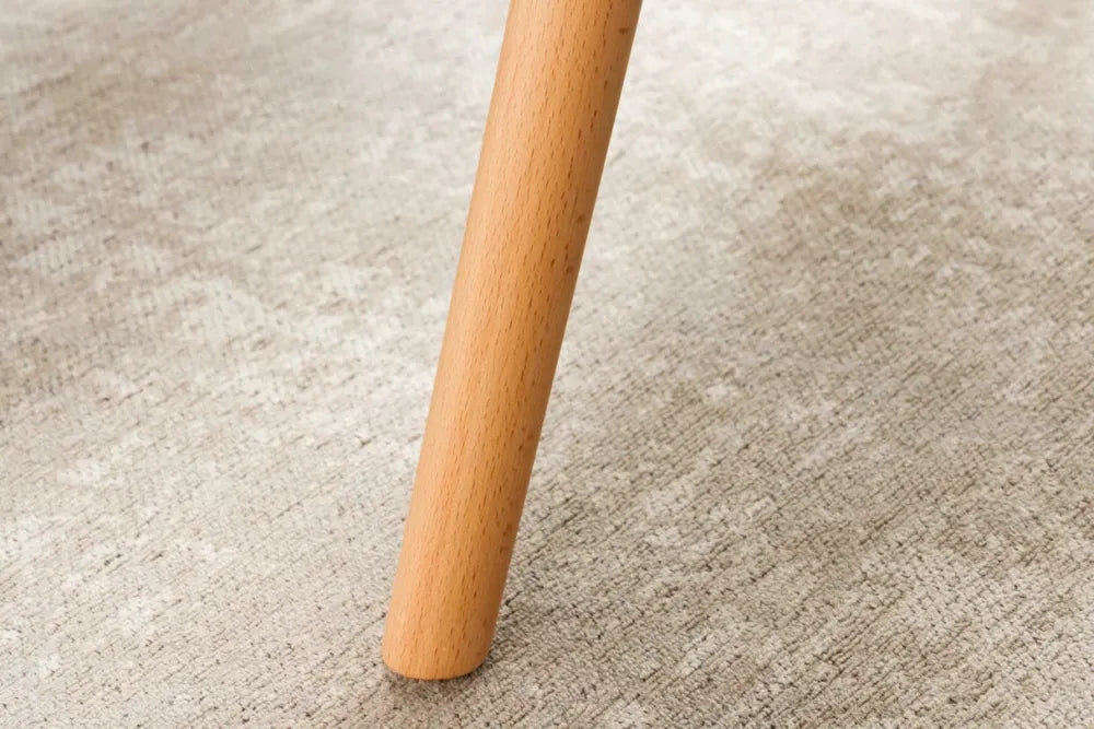 Puf din Lemn de fag Maro si Stofa Gri H39xL60cm Scandinavia