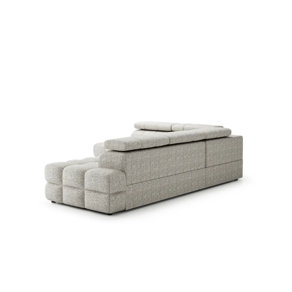 Coltar extensibil tapitat cu Chenille Bej cu lada depozitare Buffalo