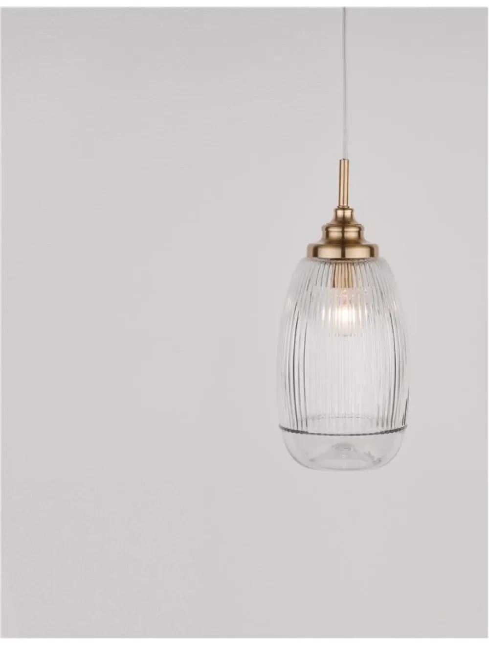 Pendul structura din Metal Auriu si abajur din Sticla Transparent H120xL13cm IP20 MOND