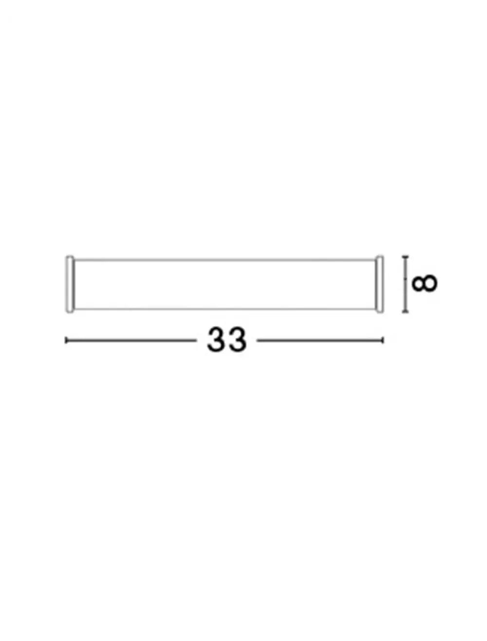 Aplica de perete structura din Metal Argintiu si abajur din Sticla Alb H8xL33cm IP44 POLO