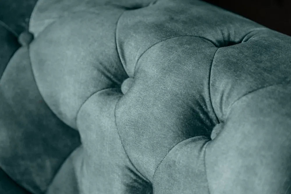 Canapea 3 locuri tapitat cu Catifea Turcoaz L205cm Chesterfield