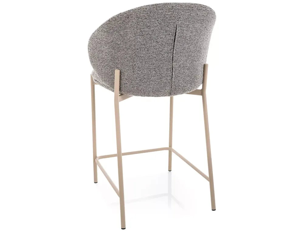 Scaun de insula din Stofa Gri si Metal Bej H90xL54xA56cm Kioto