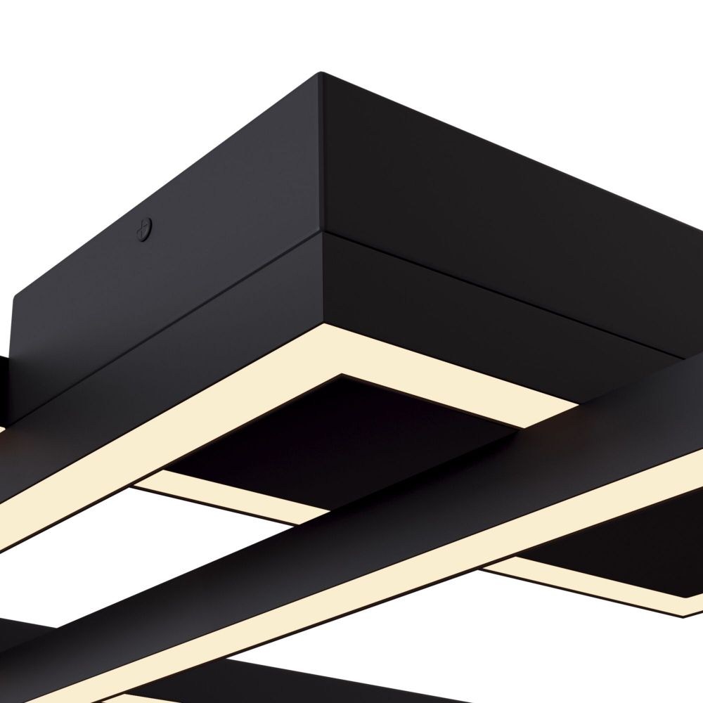 Plafoniera Dreptunghiulara din Metal Negru Line L78xH8cm