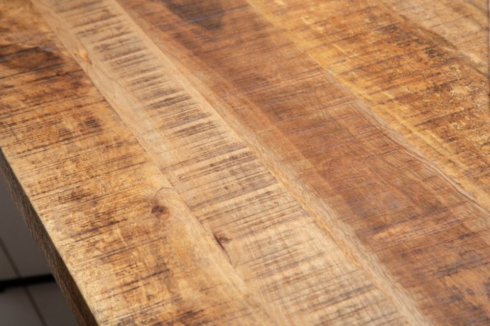 Masa dreptunghiulara din Lemn masiv de mango Maro/Negru de 6 persoane L180x90cm Galaxie