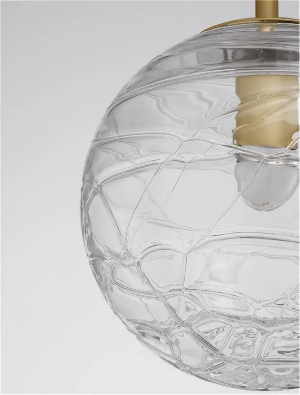 Pendul structura din Metal Auriu si abajur din Sticla Transparent H200xL25cm IP20 COEN