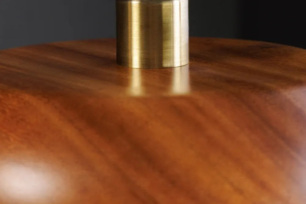 Pendul din Metal Auriu si Lemn de salcam Maro D25xH135cm ALVA