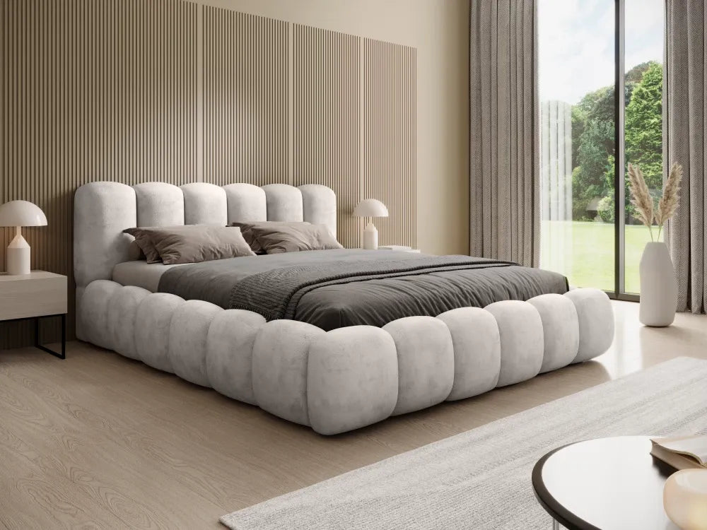 Pat 160x200cm tapitat cu Chenille Crem Dallas