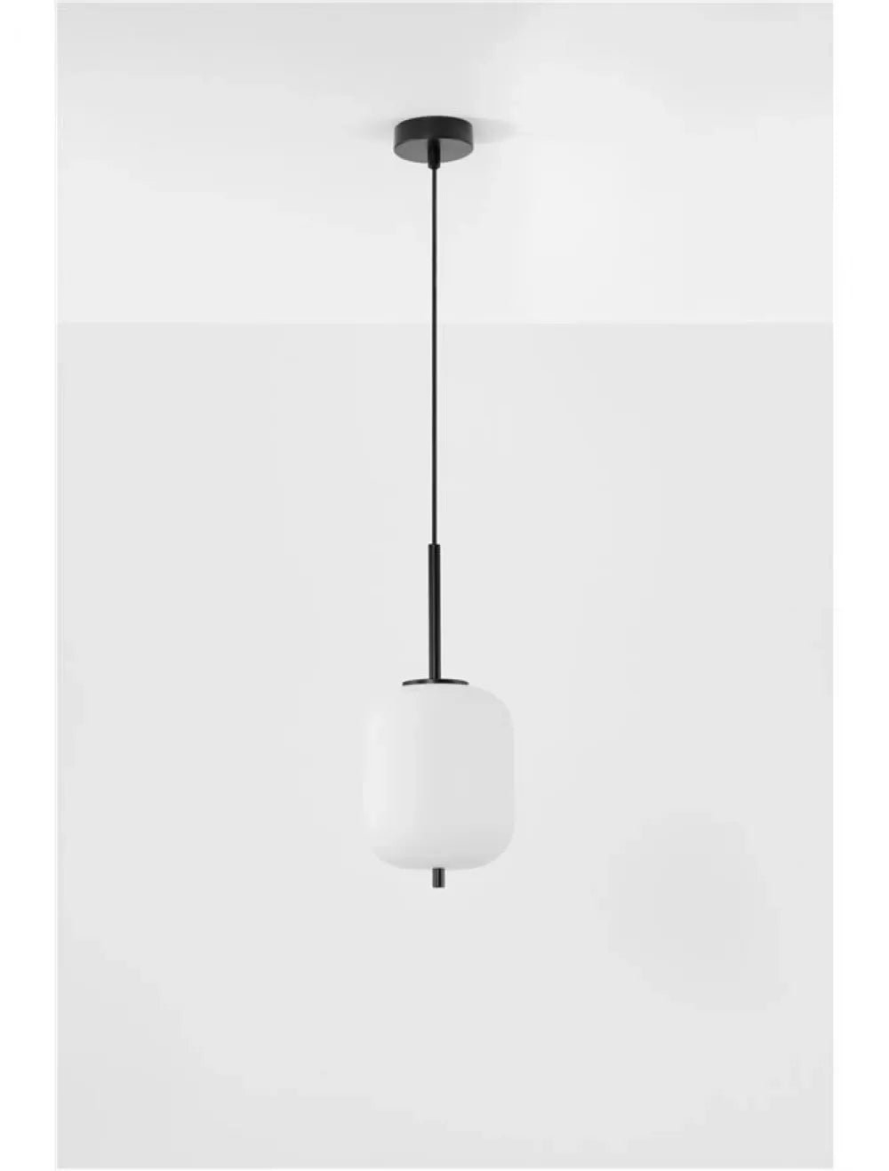 Pendul structura din Metal Negru si abajur din Sticla Alb H120xL16.5cm IP20 LATO