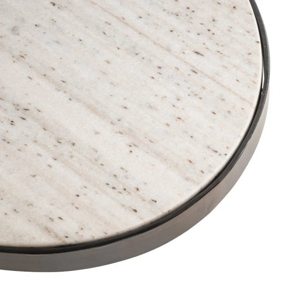 Masuta de cafea din MDF/Metal Maro si Marmura Crem L130xH35cm Biloxi Richmond interiors