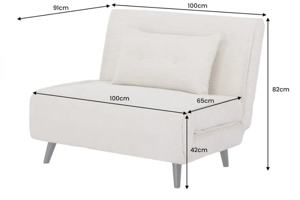Fotoliu cu functie de dormit tapitat cu Raiat Gri si picioare din Lemn de pin Negru H82xL100xA91cm SMART MULTIFUNCTION