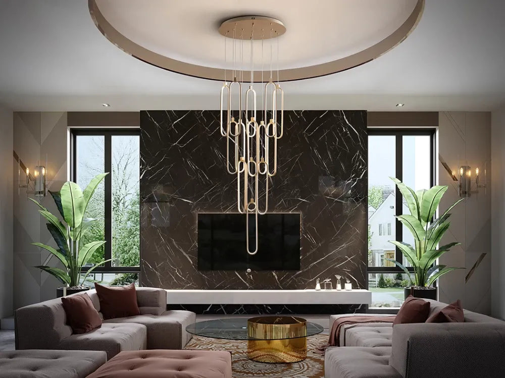 Candelabru din Aluminiu Rose gold H300xD60cm Colette