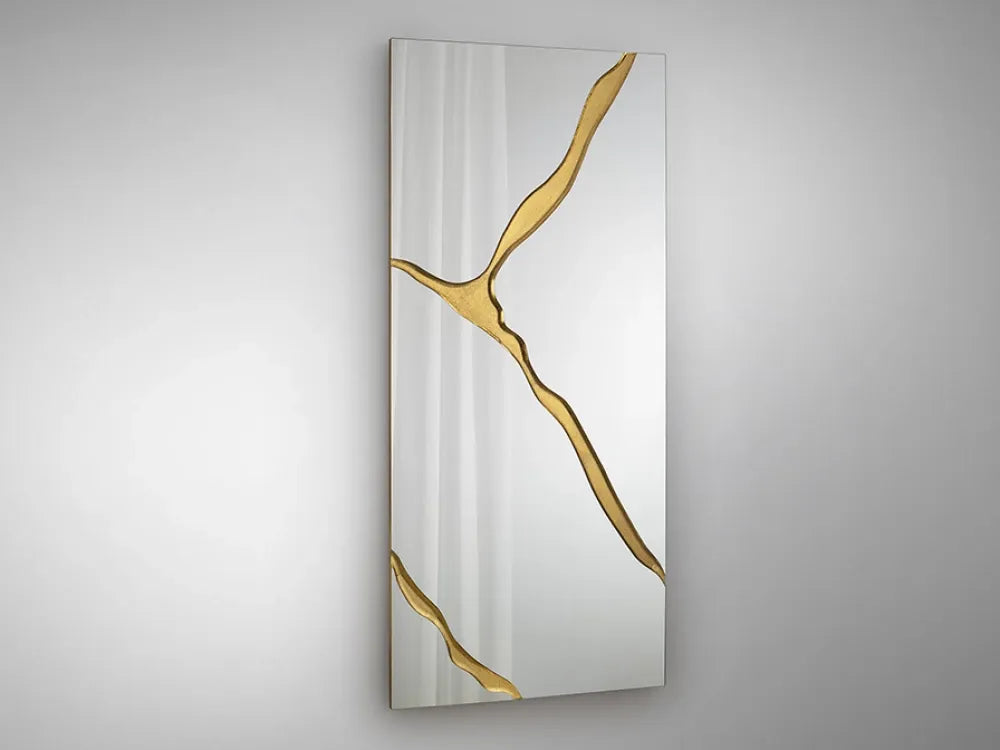 Oglinda Dreptunghiulara cu rama din MDF Auriu H180xL80xA4cm Surcos