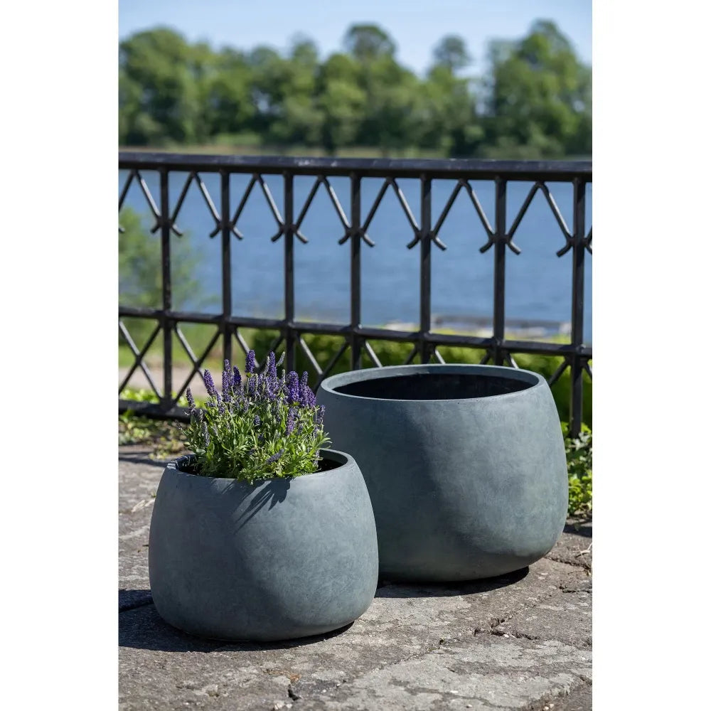 Set 2 ghivece din Ceramica Verde H29/37xD42/55cm Stanbury