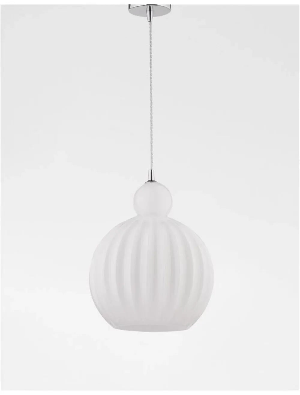 Pendul structura din Aluminiu Argintiu si abajur din Sticla Alb H120xL28cm IP20 ODELL