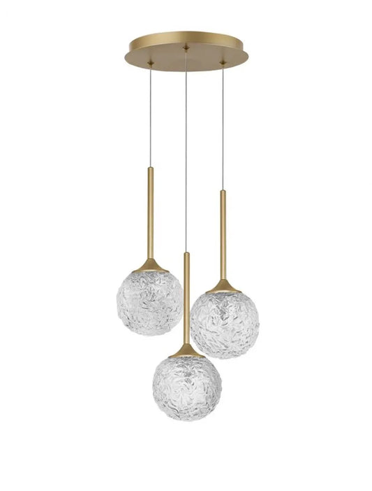 Candelabru structura din Metal Auriu si abajur din Sticla Transparent H180xL32cm IP20 MIRANO