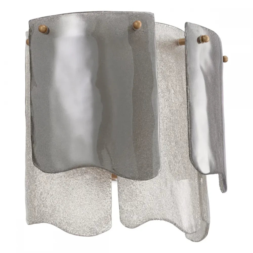 Aplica de perete din Metal Alama atichizata si Sticla Fumuriu H36xL39cm Asinara Eichholtz