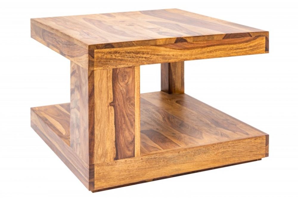 Masuta de cafea patrata din lemn masiv Maro L60xH40cm Giant