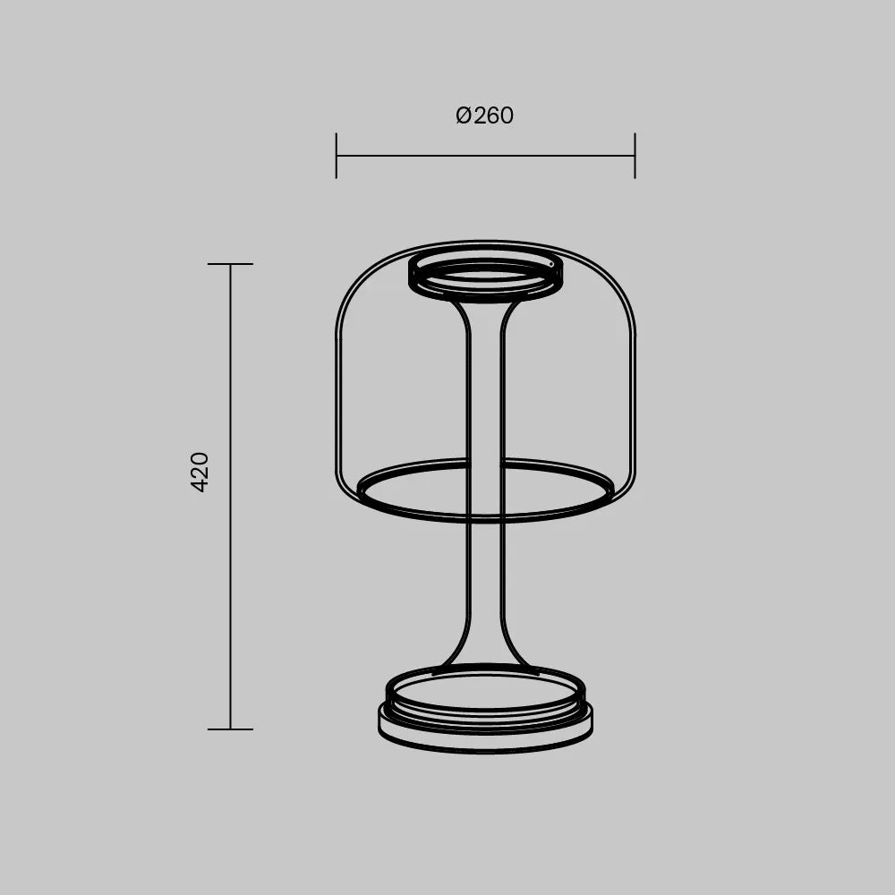 Veioza din Metal Negru si Sticla Fumuriu H42xD26cm Spirito