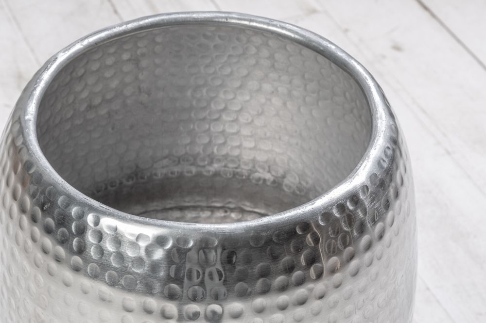 Masuta de colt Rotunda din Metal Argintiu D36xH47cm Orient