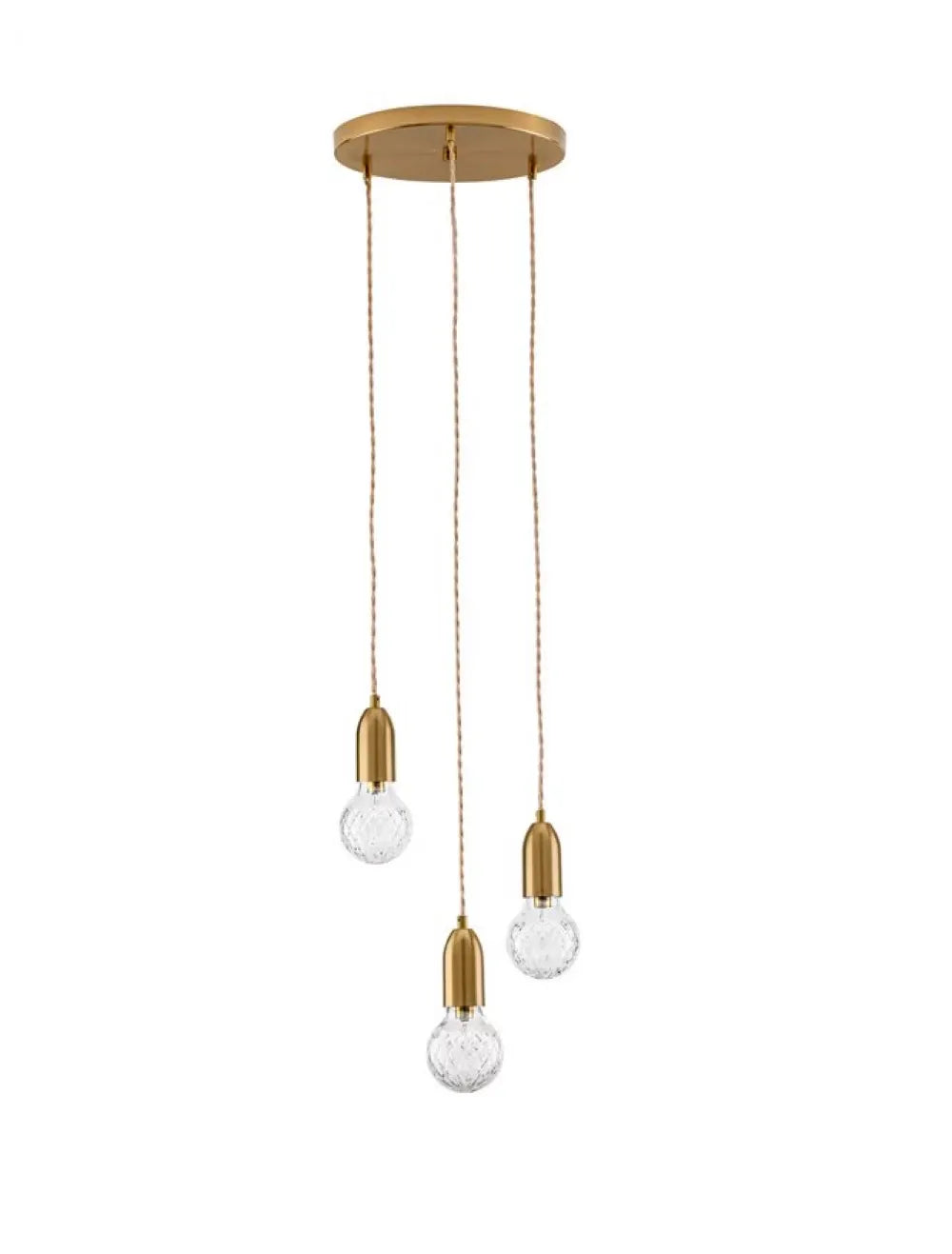 Lustra structura din Metal Alama si abajur din Sticla Transparent H150xL30cm IP20 VEDA