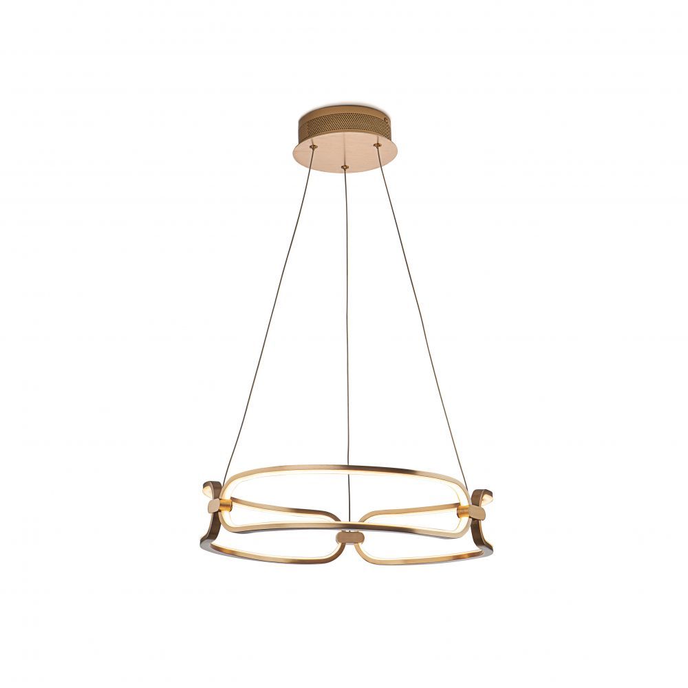 Lustra rotunda cu inaltime reglabila din Aluminiu Rose Gold cu LED D47xH120cm Colette