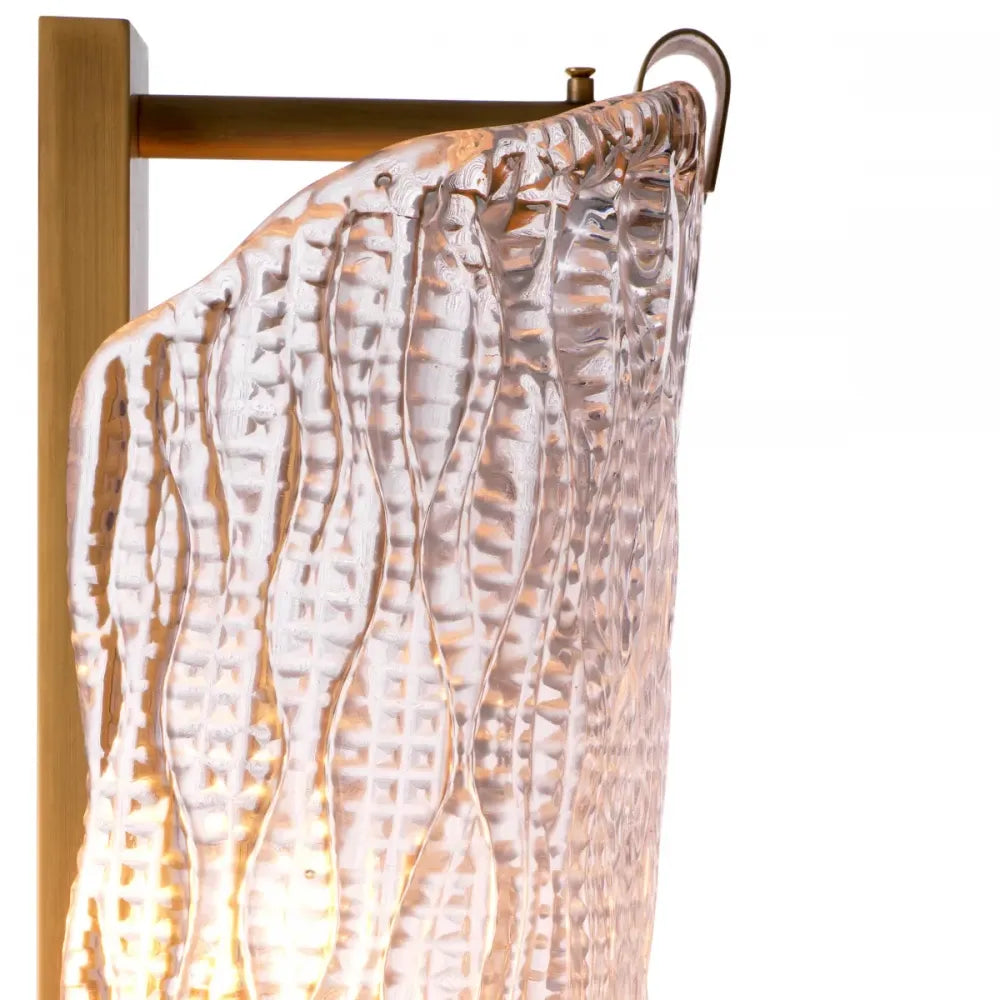 Aplica de perete din Otel inoxdabil Alama atichizata si Sticla Transparent H62.5xL20cm Todd Eichholtz