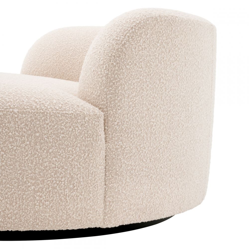 Canapea fixa Bjorn Round Eichholtz tapitata cu Stofa Boucle Crem L150cm