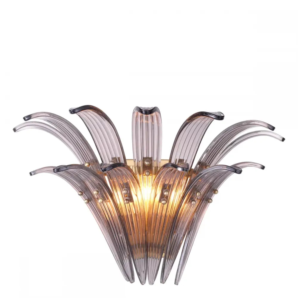 Aplica de perete din Metal Alama si Sticla Fumuriu H30xL49cm Italo Eichholtz