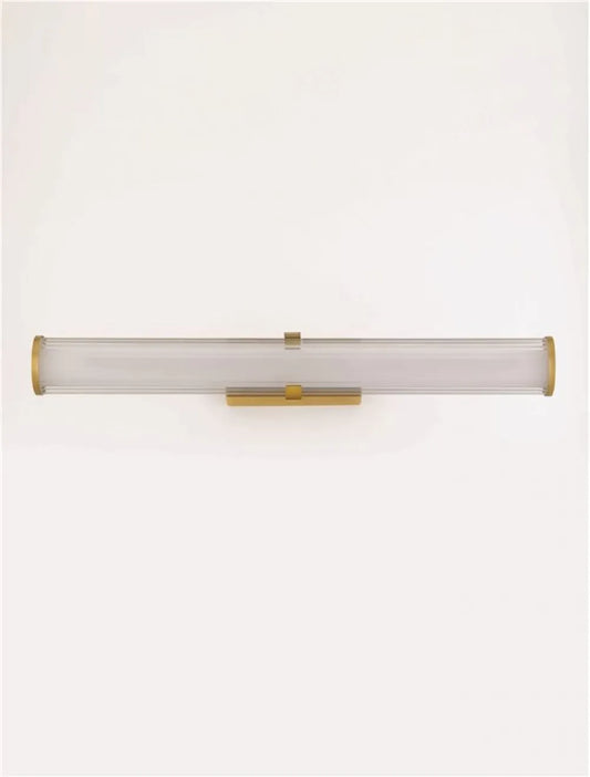 Aplica de perete structura din Metal Auriu si Sticla transparenta L63cm IP20 Hedula