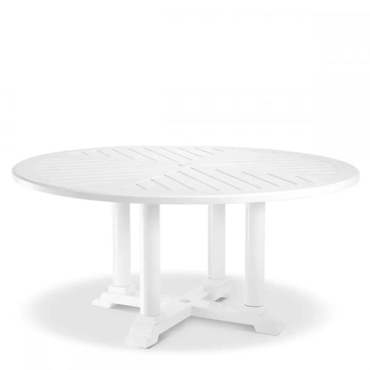 Masa rotunda de exterior din Metal Alb H75xD160cm Bell Rive L Eichholtz