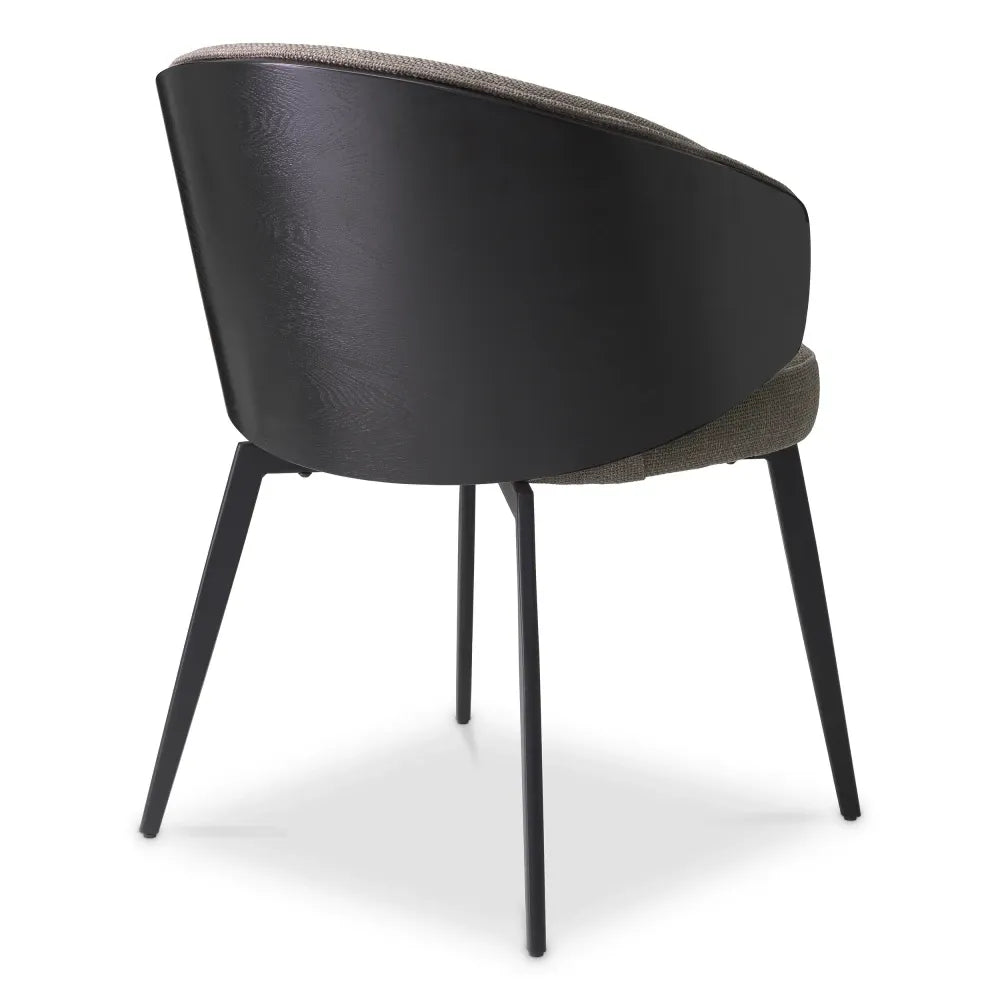 Scaun tapitat cu Stofa Gri L57xA62xH77cm Camerota Eichholtz