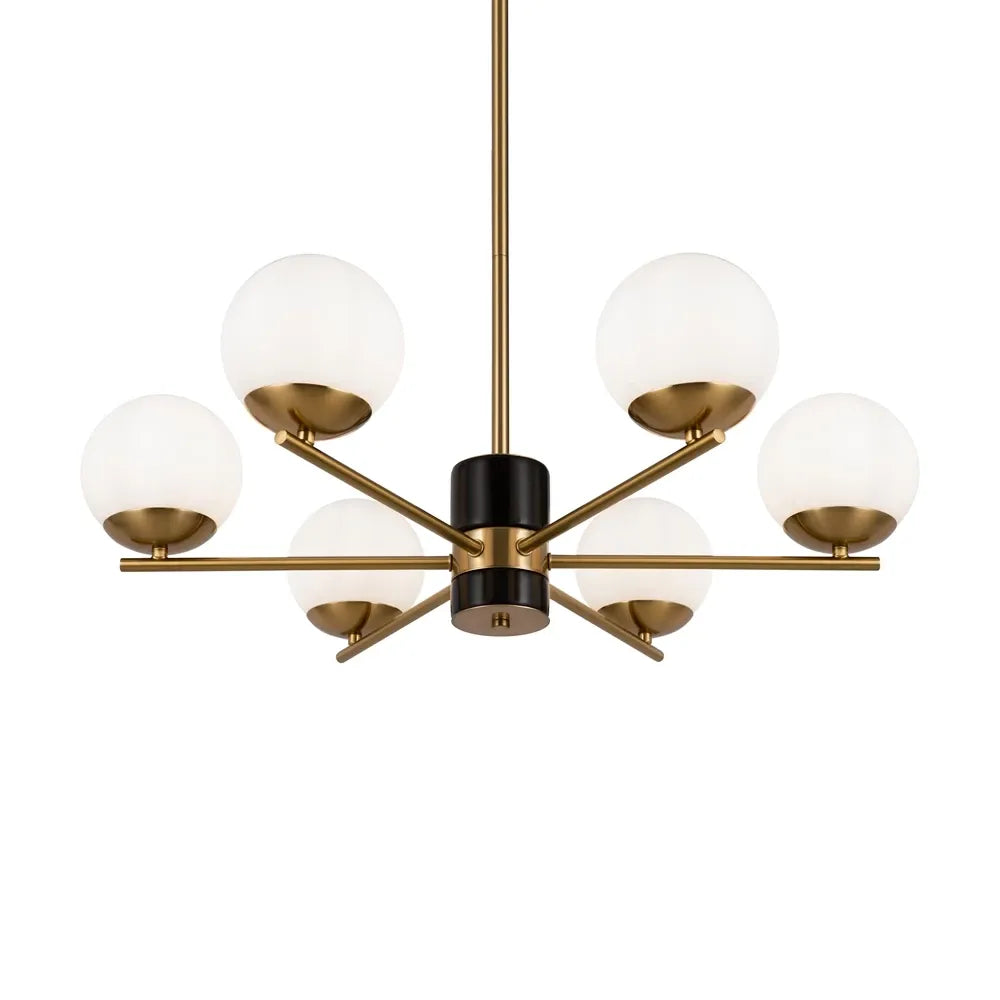 Lustra din Metal si Sticla Alama/Alb H56xD67cm 60W Marble