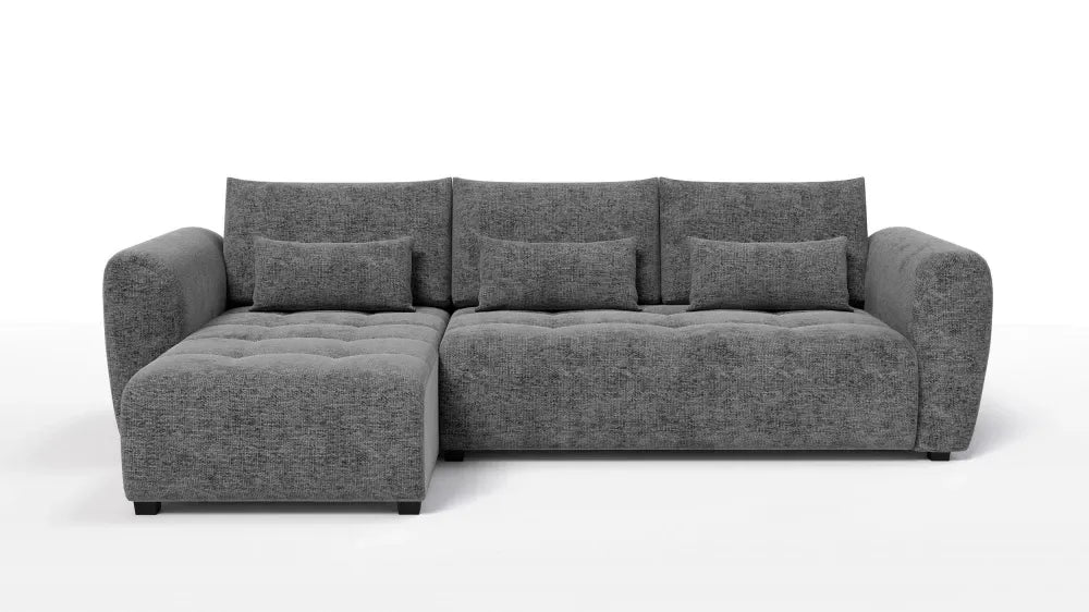 Coltar in forma de L tapitat cu Chenille Gri Sajma 18 L293x171cm Trezzo