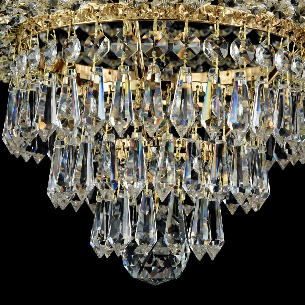 Lustra rotunda cu inaltime reglabila din Cristal Transparent cu 6 becuri D50xH45cm Palace