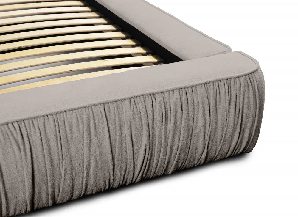 Pat 180x200cm tapitat cu Chenille Grej Naomi